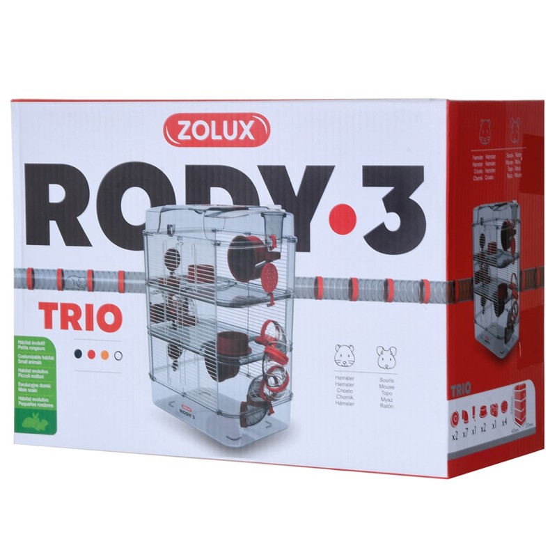 ZOLUX Rody3 Trio - rodent cage - red ZOLUX Rody3 Trio - rodent cage - red