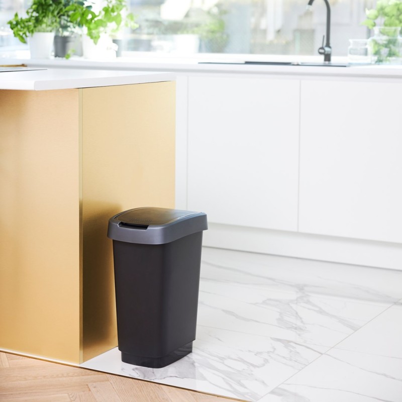 ROTHO Twist Silver - trash bin – 25l ROTHO Twist Silver - trash bin – 25l