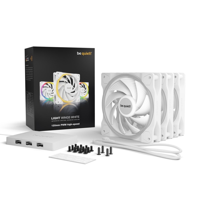 be quiet! Light Wings White | 120mm PWM high-speed Triple-Pack Computer case Fan 12 cm 3 pc(s)