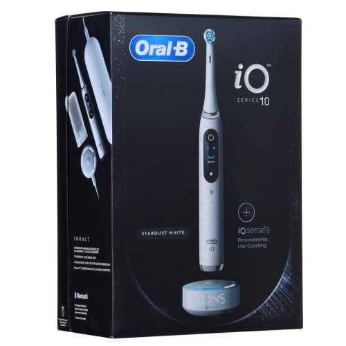 ORAL-B iO Series 10 Stardust White Electric toothbrush + iO Sense charger White ORAL-B iO Series 10 Stardust White Electric toothbrush + iO Sense charger White