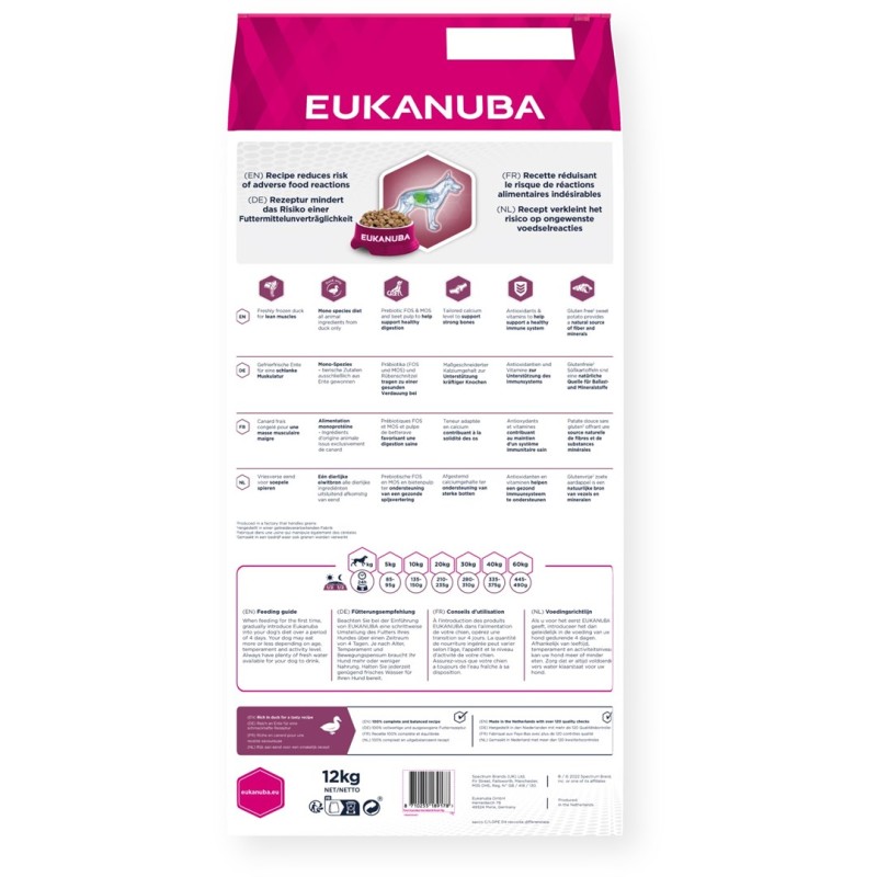 EUKANUBA Daily Care Mono-Protein Adult All Breed Duck - dry dog food - 12kg EUKANUBA Daily Care Mono-Protein Adult All Breed Duck - dry dog food - 12kg