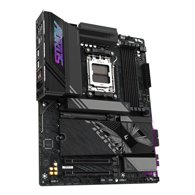 GIGABYTE X870E AORUS ELITE WIFI7 Motherboard - Supports AMD Ryzen 9000 CPUs, 16+2+2 Phases Digital VRM, up to 8000Hz DDR5 (OC), 3xPCIe 5.0 + 1xPCIe 4.0, Wi-Fi 7, 2.5GbE LAN, USB 4 GIGABYTE X870E AORUS ELITE WIFI7 Motherboard - Supports AMD Ryzen 9000 CPUs, 16+2+2 Phases Digital VRM, up to 8000Hz DDR5 (OC), 3xPCIe 5.0 + 1xPCIe 4.0, Wi-Fi 7, 2.5GbE LAN, USB 4