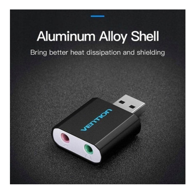 Vention USB External Sound Card Black Metal Type