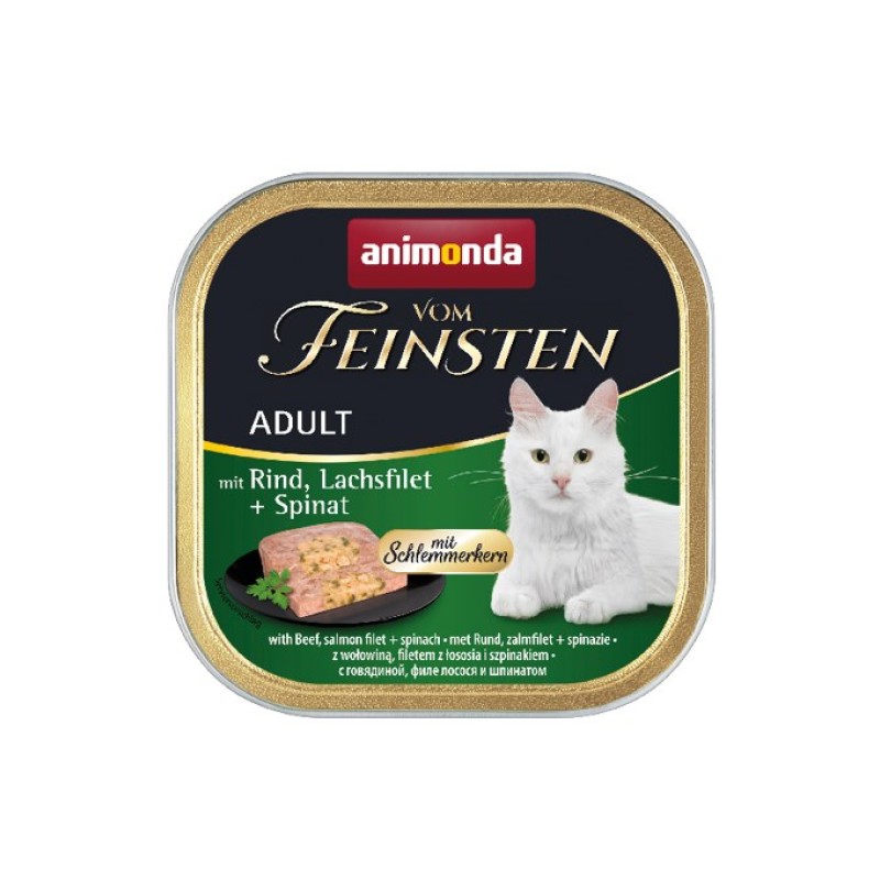 ANIMONDA Vom Feinsten  Adult Classic Cat Beef, salmon, spinach - wet cat food - 100g