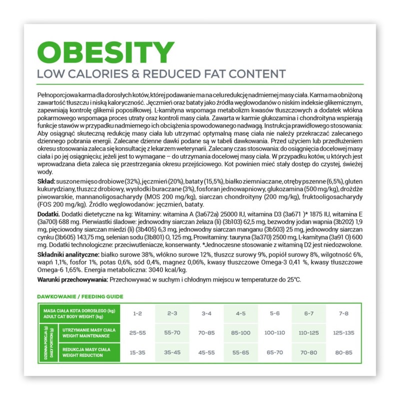 VET EXPERT Veterinary Diet Obesity Cat - dry food for cats - 400 g VET EXPERT Veterinary Diet Obesity Cat - dry food for cats - 400 g