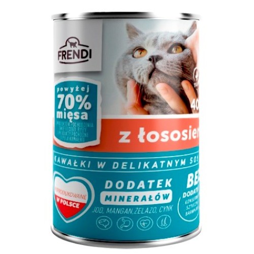 FRENDI with Salmon chunks in delicate sauce - wet cat food - 400g FRENDI with Salmon chunks in delicate sauce - wet cat food - 400g