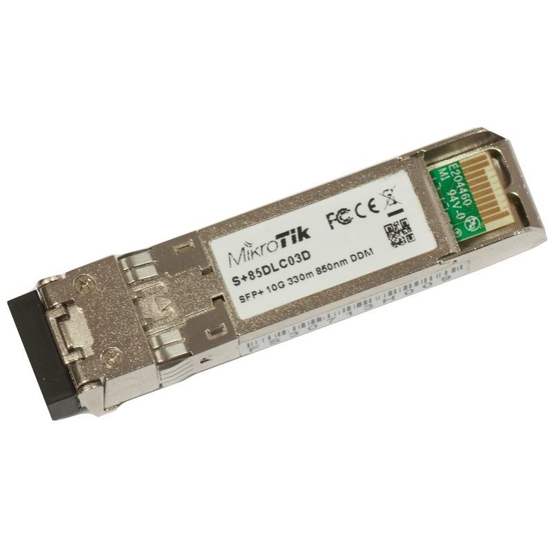 Mikrotik S+85DLC03D network transceiver module Fiber optic 10000 Mbit/s SFP+ 850 nm Mikrotik S+85DLC03D network transceiver module Fiber optic 10000 Mbit/s SFP+ 850 nm