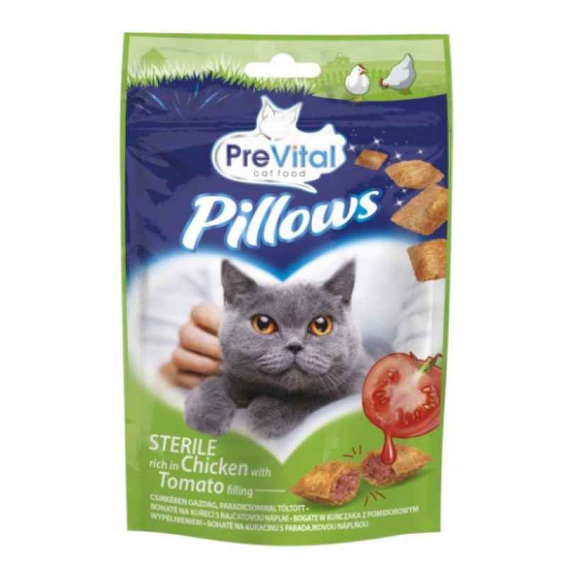 PREVITAL Sterile Cushions rich in chicken with tomato filling - cat treat 60g