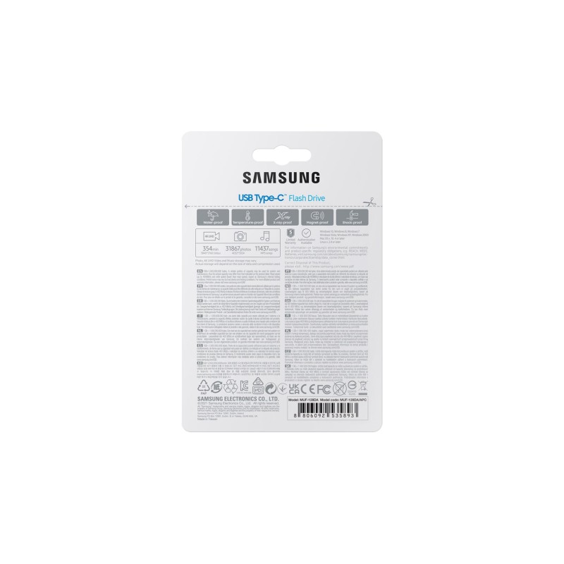 Samsung MUF-128DA USB flash drive 128 GB USB Type-C 3.2 Gen 1 (3.1 Gen 1) Blue Samsung MUF-128DA USB flash drive 128 GB USB Type-C 3.2 Gen 1 (3.1 Gen 1) Blue