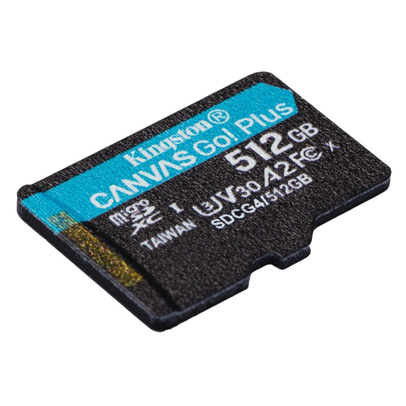Kingston Technology 512GB microSDXC Canvas Go Plus Gen4 200R A2 U3 Single Pack w/o ADP Kingston Technology 512GB microSDXC Canvas Go Plus Gen4 200R A2 U3 Single Pack w/o ADP