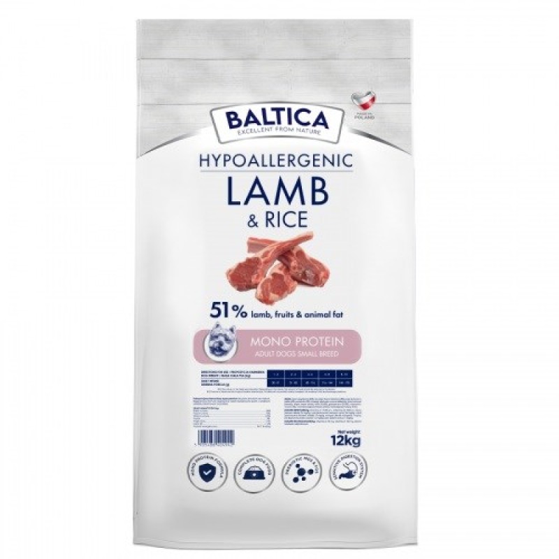 BALTICA Nutraceutic Hypoallergenic S Lamb with rice - dry dog food - 12kg