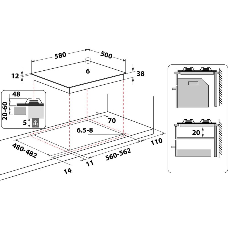 Whirlpool AKM 268/IX Stainless steel Built-in Gas 4 zone(s) Whirlpool AKM 268/IX Stainless steel Built-in Gas 4 zone(s)