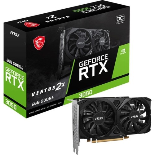 Graphics card. MSI GeForce RTX 3050 VENTUS 2X E 6G OC Graphics card. MSI GeForce RTX 3050 VENTUS 2X E 6G OC