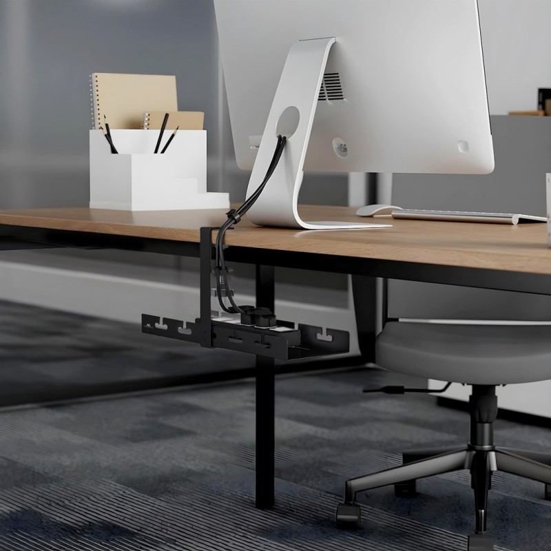 Maclean under-desk cable organizer, max load 5kg, black, MC-105 B