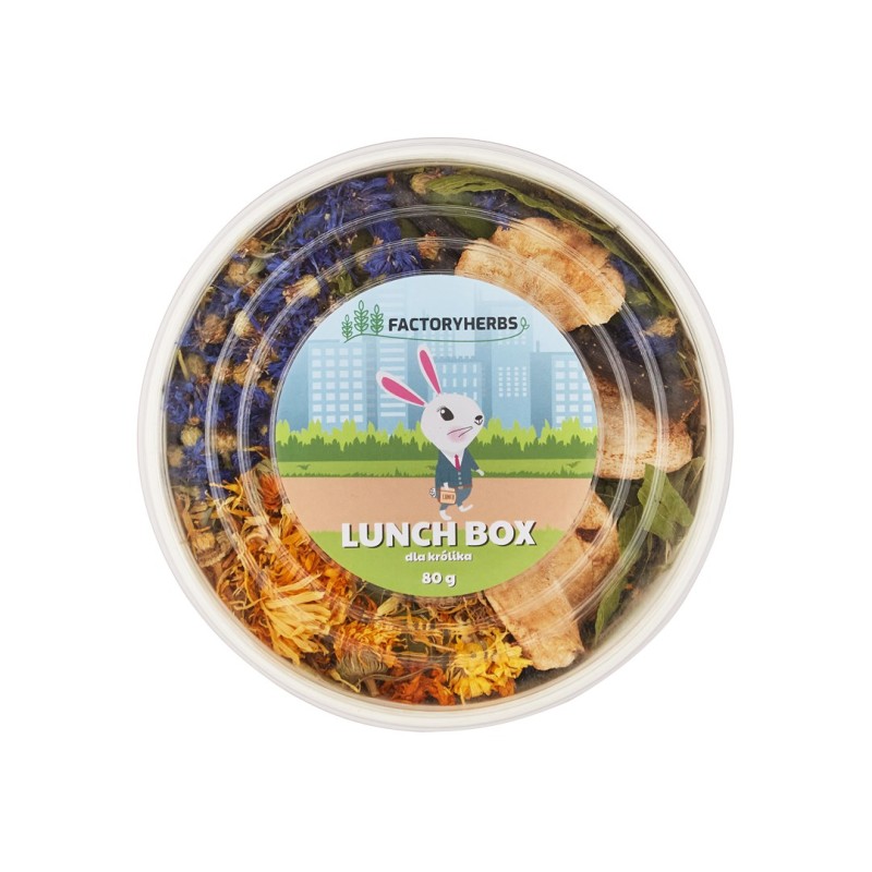FACTORYHERBS Lunch Box for rabbit - treat for rodents and rabbit - 80g FACTORYHERBS Lunch Box for rabbit - treat for rodents and rabbit - 80g