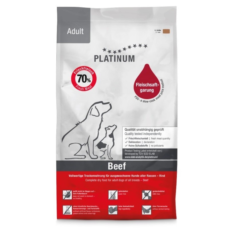 PLATINUM Adult Beef - semi-moist dog food - 1,5kg PLATINUM Adult Beef - semi-moist dog food - 1,5kg