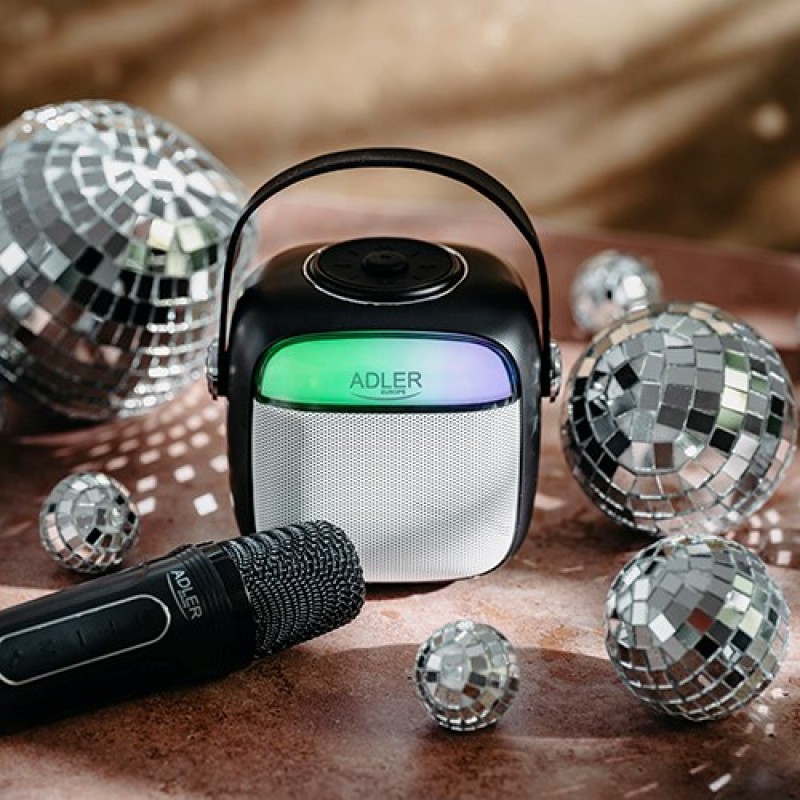 Adler AD 1199 black Karaoke speaker with microphone - SD/USB/AUX/Bluetooth Adler AD 1199 black Karaoke speaker with microphone - SD/USB/AUX/Bluetooth