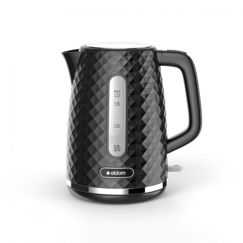C280C ELDOM Kettle ELLI, capacity 1.7 l, power 2200 W, black, strix, black C280C ELDOM Kettle ELLI, capacity 1.7 l, power 2200 W, black, strix, black