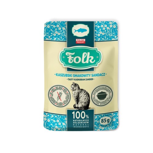 FOLK Tasty Kashubian zander - wet cat food - 85g FOLK Tasty Kashubian zander - wet cat food - 85g