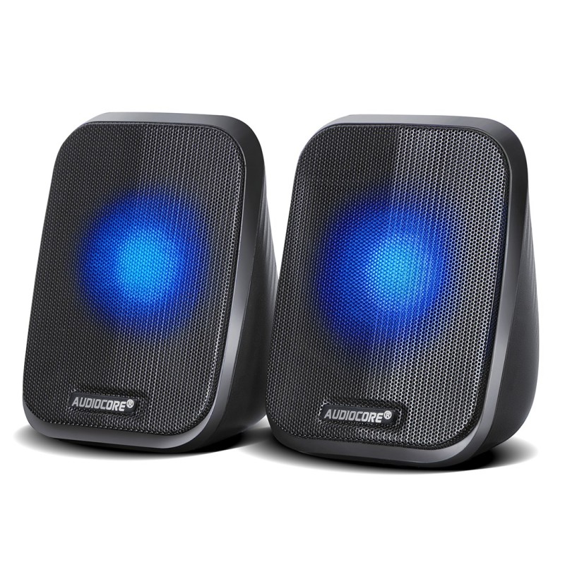 Audiocore AC835 2.0 Stereo Speakers With LED Backlighting For PC Laptop Smartphone Audiocore AC835 2.0 Stereo Speakers With LED Backlighting For PC Laptop Smartphone