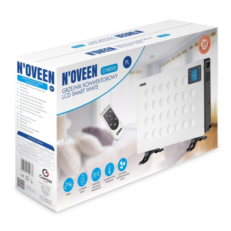 CONVECTOR HEATER NOVEEN CH8000 LCD SMART WHITE CONVECTOR HEATER NOVEEN CH8000 LCD SMART WHITE