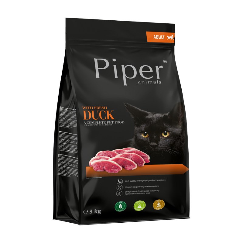 PIPER Animals with fresh duck - dry cat food - 3kg
