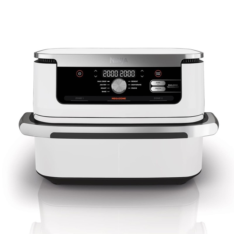 Ninja AF500EUWH fryer Double 10.4 L Stand-alone 2470 W Hot air fryer Silver, White Ninja AF500EUWH fryer Double 10.4 L Stand-alone 2470 W Hot air fryer Silver, White