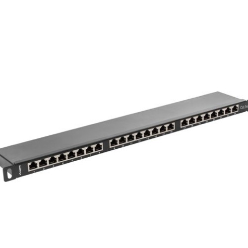 LANBERG PATCH PANEL 24 PORT 0.5U CAT.5E FTP BLACK