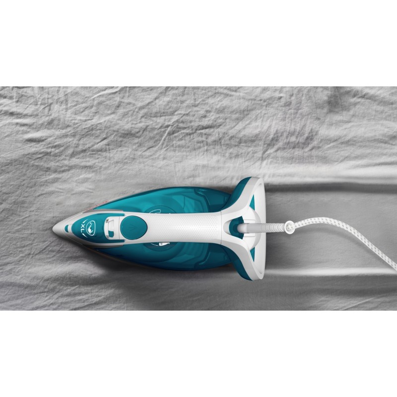 Tefal EasyGliss Plus FV5718 iron Dry & Steam iron Durilium soleplate 2400 W Turquoise, White Tefal EasyGliss Plus FV5718 iron Dry & Steam iron Durilium soleplate 2400 W Turquoise, White