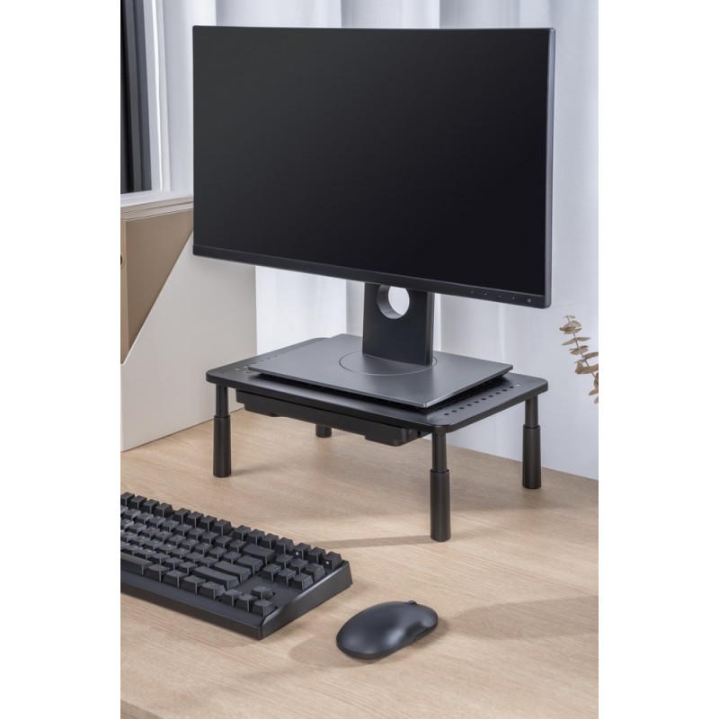 Gembird MS-TABLE-D-01 Adjustable monitor stand with drawer (rectangle)