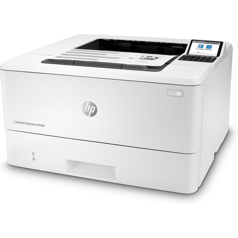HP LaserJet Enterprise M406dn, Black and white, Printer for Business, Print, Compact Size; Strong Security; Two-sided printing; Energy Efficient; Front-facing USB printing HP LaserJet Enterprise M406dn, Black and white, Printer for Business, Print, Compact Size; Strong Security; Two-sided printing; Energy Efficient; Front-facing USB printing