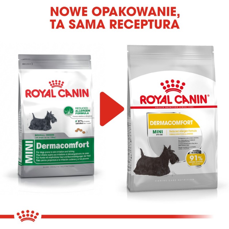 ROYAL CANIN Mini Dermacomfort - dry food for adult small breeds of dogs with sensitive skin prone to irritation - 3kg ROYAL CANIN Mini Dermacomfort - dry food for adult small breeds of dogs with sensitive skin prone to irritation - 3kg