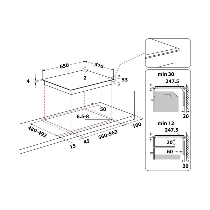 Whirlpool SMO 654 OF/BT/IXL Black Built-in 65 cm Zone induction hob 4 zone(s) Whirlpool SMO 654 OF/BT/IXL Black Built-in 65 cm Zone induction hob 4 zone(s)