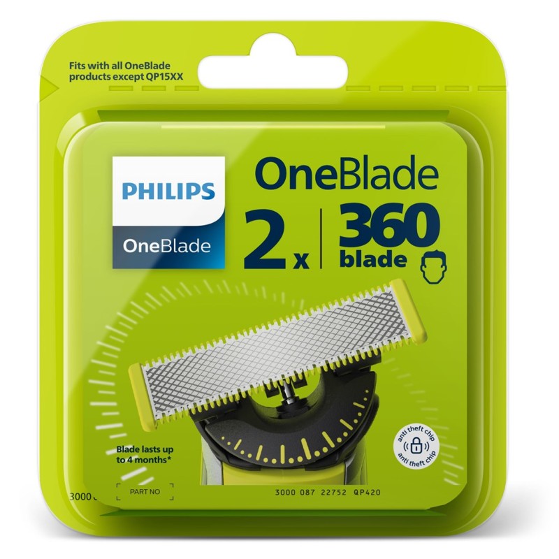 Philips Norelco OneBlade OneBlade 360 QP420/50 Replacement blade 2 pack Philips Norelco OneBlade OneBlade 360 QP420/50 Replacement blade 2 pack
