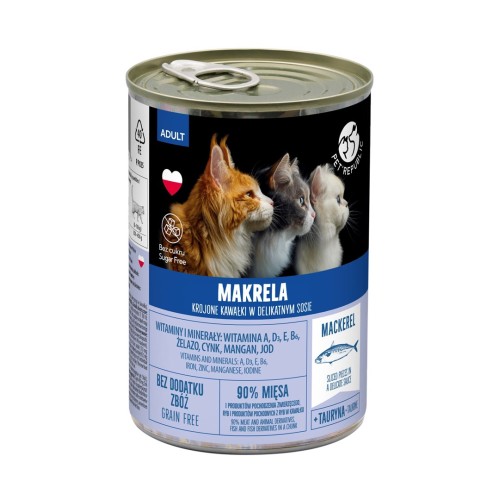 PETREPUBLIC Mackerel Pieces in a delicate sauce - wet cat food - 400g