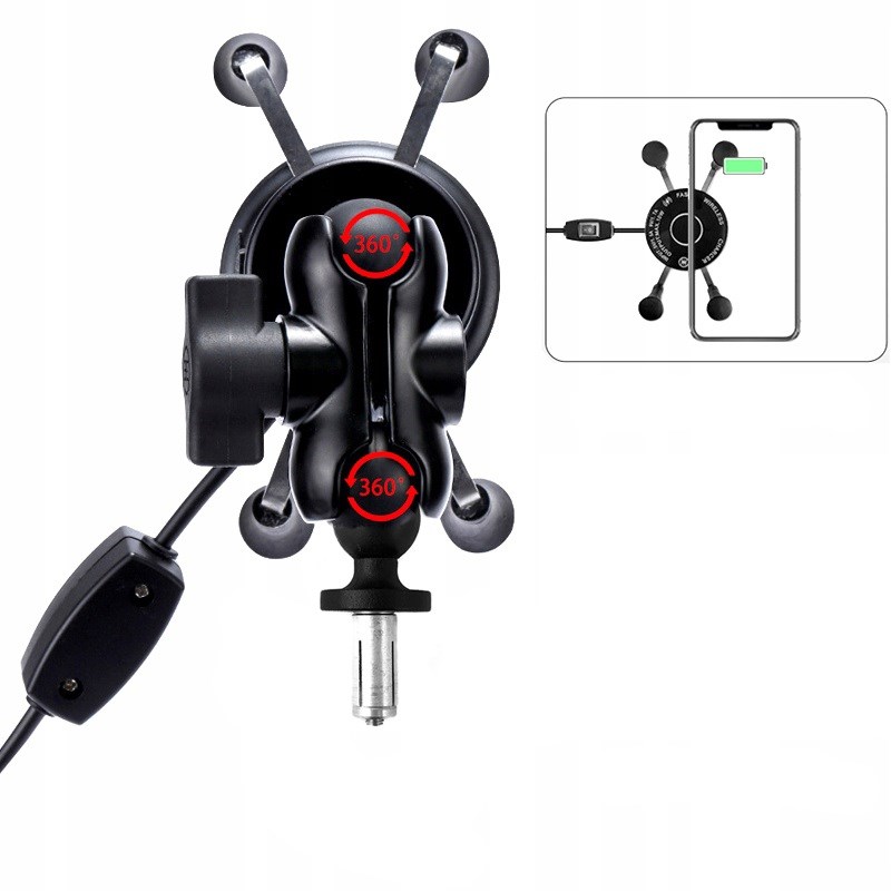 MOTORBIKE PHONE HOLDER FREEDCONN MC7W WITH INDUCTIVE CHARGER MOTORBIKE PHONE HOLDER FREEDCONN MC7W WITH INDUCTIVE CHARGER