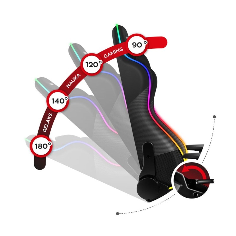 Huzaro Force 6.2 RGB PC gaming chair Bucket (cradle) seat Black Huzaro Force 6.2 RGB PC gaming chair Bucket (cradle) seat Black