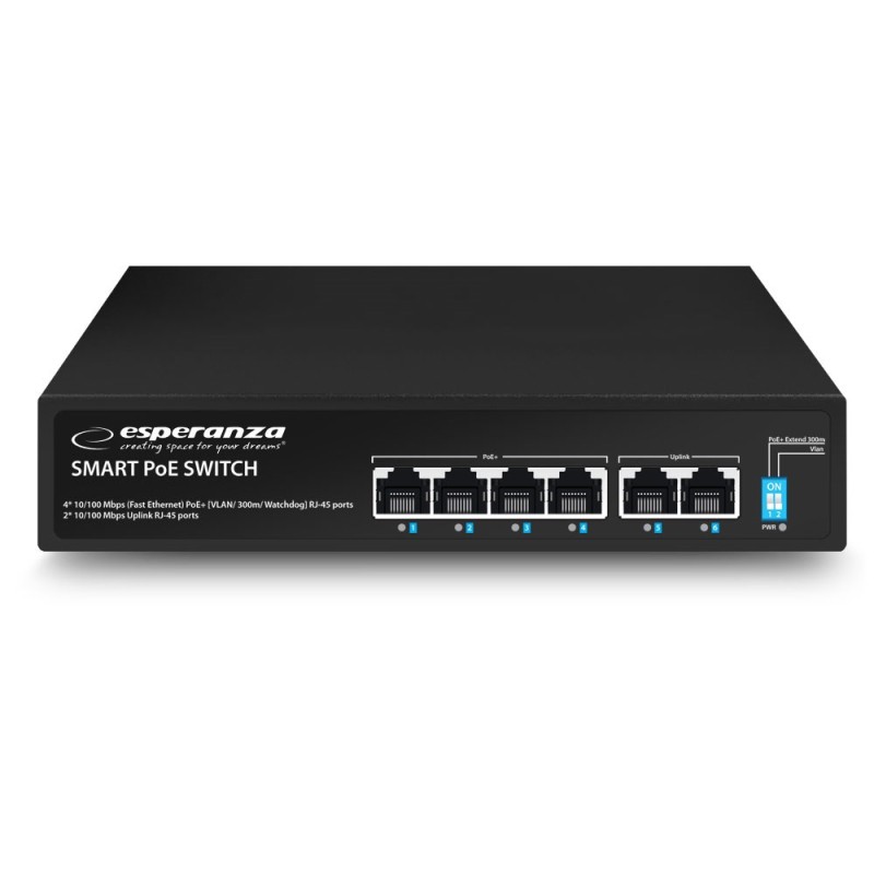 Esperanza ENS105 6-port Poe Switch 10/100 60W Esperanza ENS105 6-port Poe Switch 10/100 60W