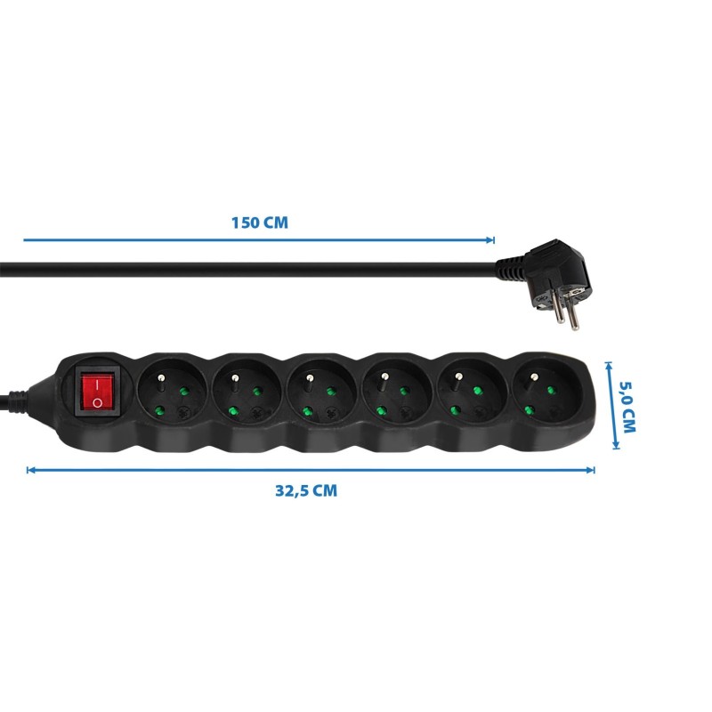 Esperanza ELK217K Power strip 6GN/1,5M Black Esperanza ELK217K Power strip 6GN/1,5M Black