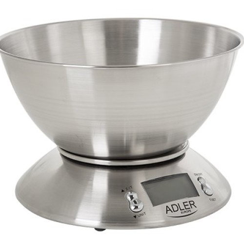 Adler AD 3134 Electronic kitchen scale Stainless steel Round
