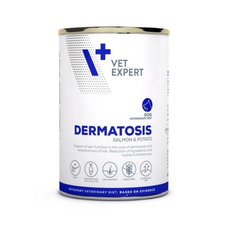 VET EXPERT Veterinary Diet Dermatosis Dog Salmon & Potato - wet food for dogs - 400g VET EXPERT Veterinary Diet Dermatosis Dog Salmon & Potato - wet food for dogs - 400g