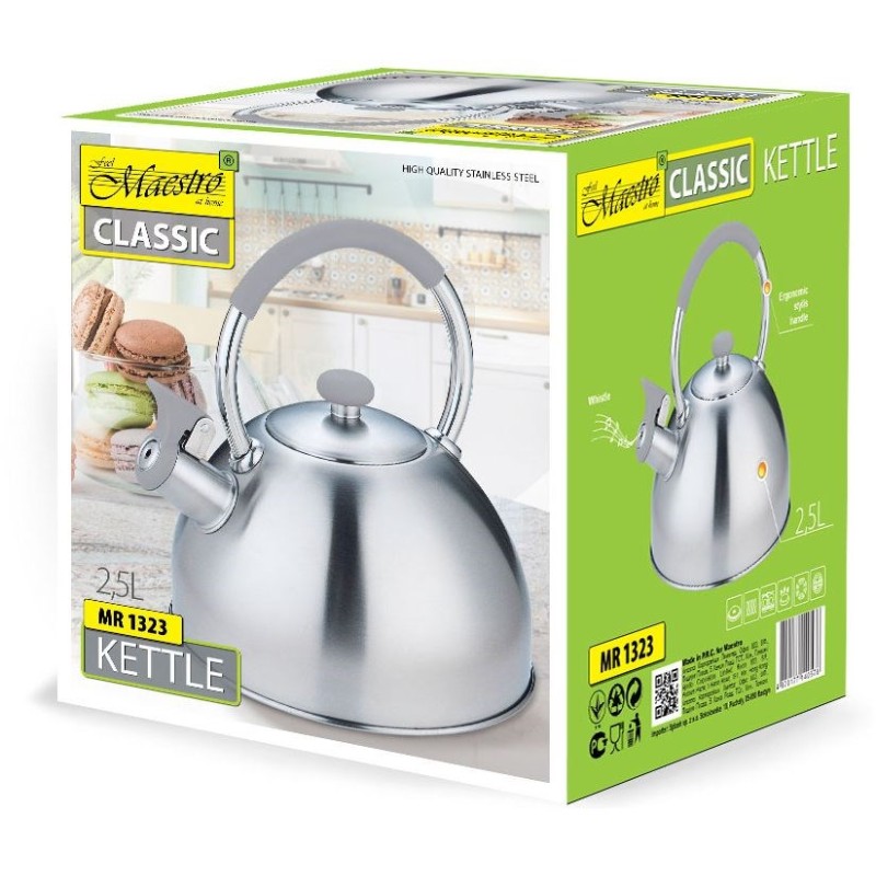 Kettle MAESTRO MR-1323 stainless steel 2.5 l Kettle MAESTRO MR-1323 stainless steel 2.5 l