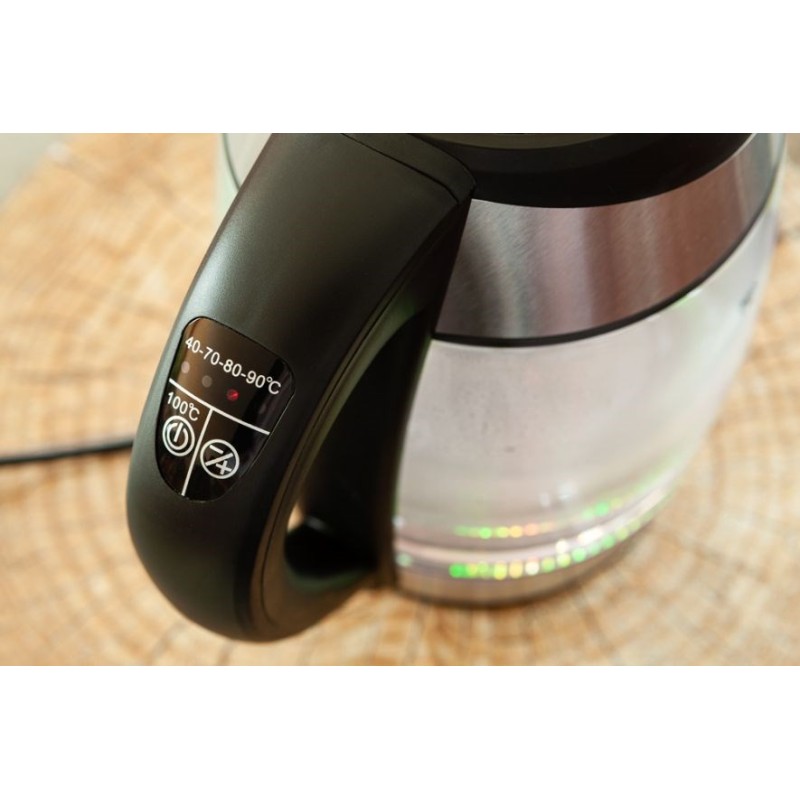 C520 ELDOM, LUX glass kettle, capacity 1.7 l, water temperature control panel, 2200 W C520 ELDOM, LUX glass kettle, capacity 1.7 l, water temperature control panel, 2200 W