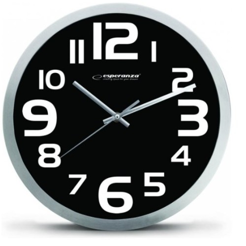 Esperanza EHC013K Wall Clock - Zurich - Black Quartz clock Oval Black, White