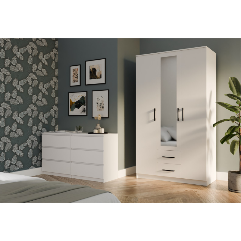 Topeshop ROMANA 120 BIEL bedroom wardrobe/closet 6 shelves 3 door(s) White Topeshop ROMANA 120 BIEL bedroom wardrobe/closet 6 shelves 3 door(s) White