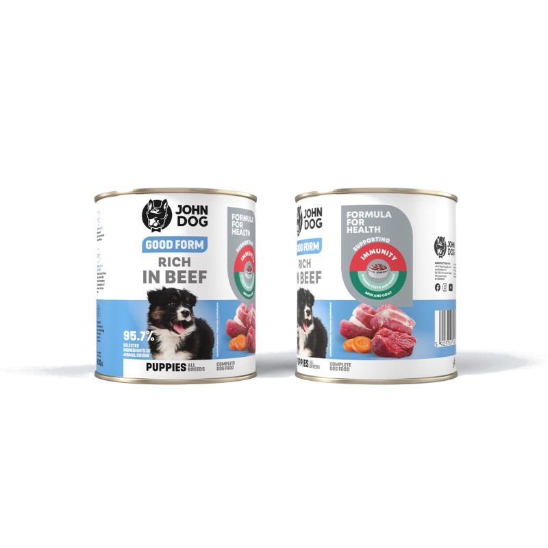 JOHN DOG Good Form Junior Rich in beef - wet dog food - 800g JOHN DOG Good Form Junior Rich in beef - wet dog food - 800g