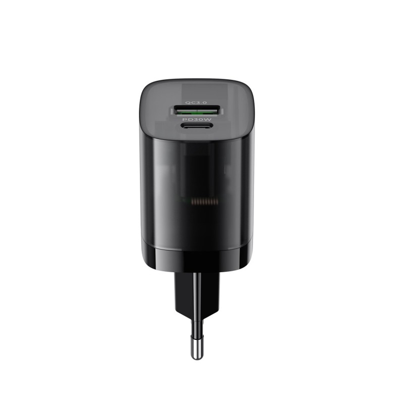 Havit UC303 EU - GaN 30 W dual-port travel charger, black Havit UC303 EU - GaN 30 W dual-port travel charger, black