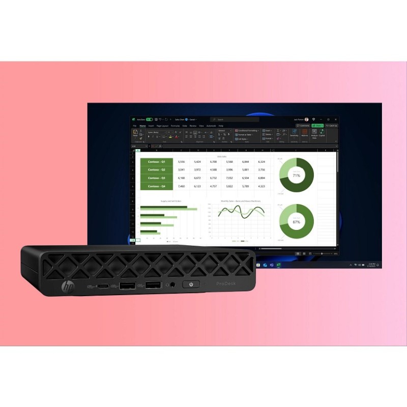 HP ProDesk 4 G1i AI PC Intel Core Ultra 7 265T 16 GB DDR5-SDRAM 1 TB SSD Windows 11 Pro Mini PC Black