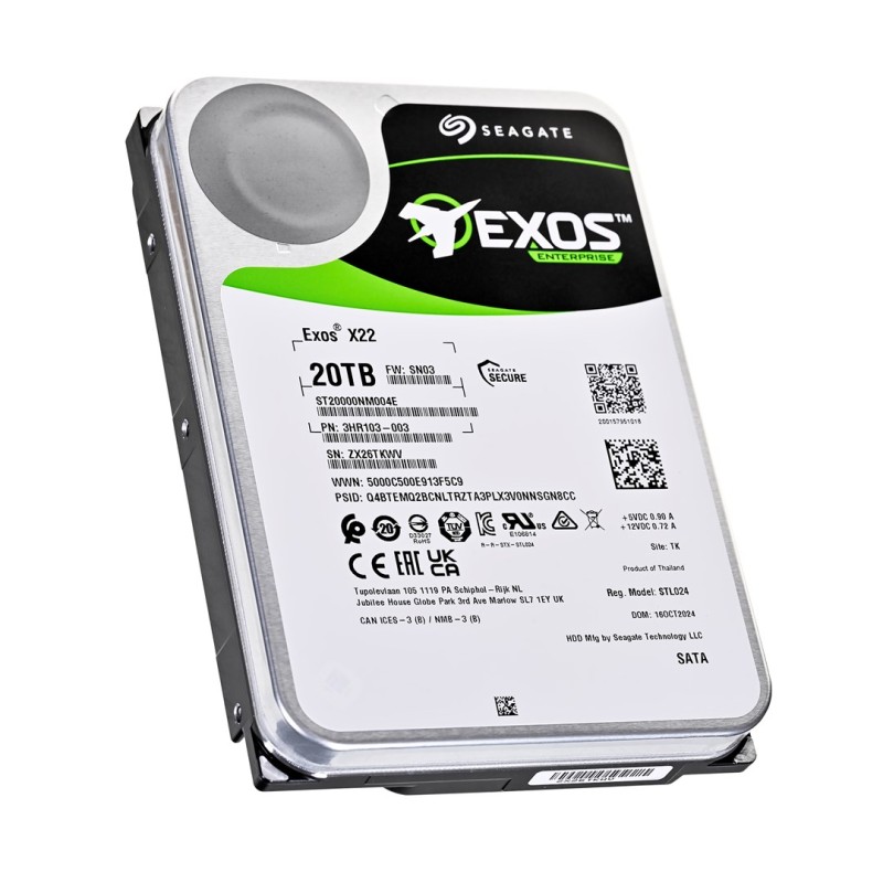 Seagate Exos X22 ST20000NM004E internal hard drive 20 TB 7200 RPM 512 MB 3.5 Seagate Exos X22 ST20000NM004E internal hard drive 20 TB 7200 RPM 512 MB 3.5