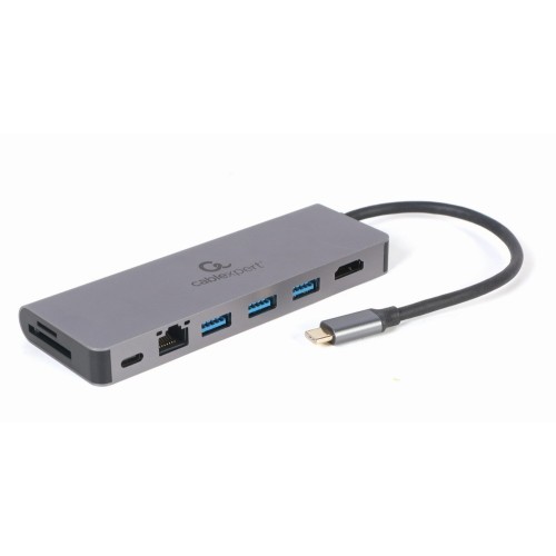 Gembird A-CM-COMBO5-05 USB Type-C 5-in-1 multi-port adapter (Hub + HDMI + PD + card reader + LAN) Gembird A-CM-COMBO5-05 USB Type-C 5-in-1 multi-port adapter (Hub + HDMI + PD + card reader + LAN)